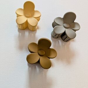 Set of Three Flower Claw Clips